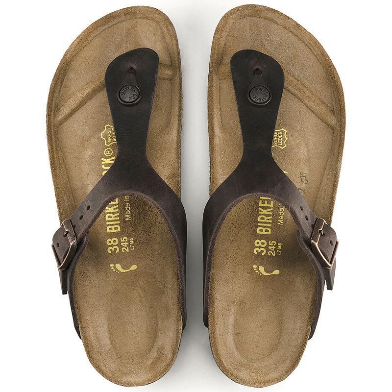 Birkenstock Oiled Læder Gizeh Dame Kaffe | DK 434XYU